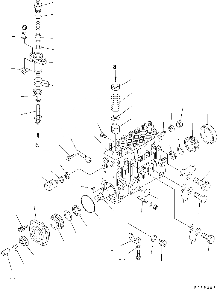 Схема запчастей Komatsu S6D125-1VV-FT - ТОПЛ. НАСОС (НАСОС) (ВНУТР. ЧАСТИ)(№-) ДВИГАТЕЛЬ