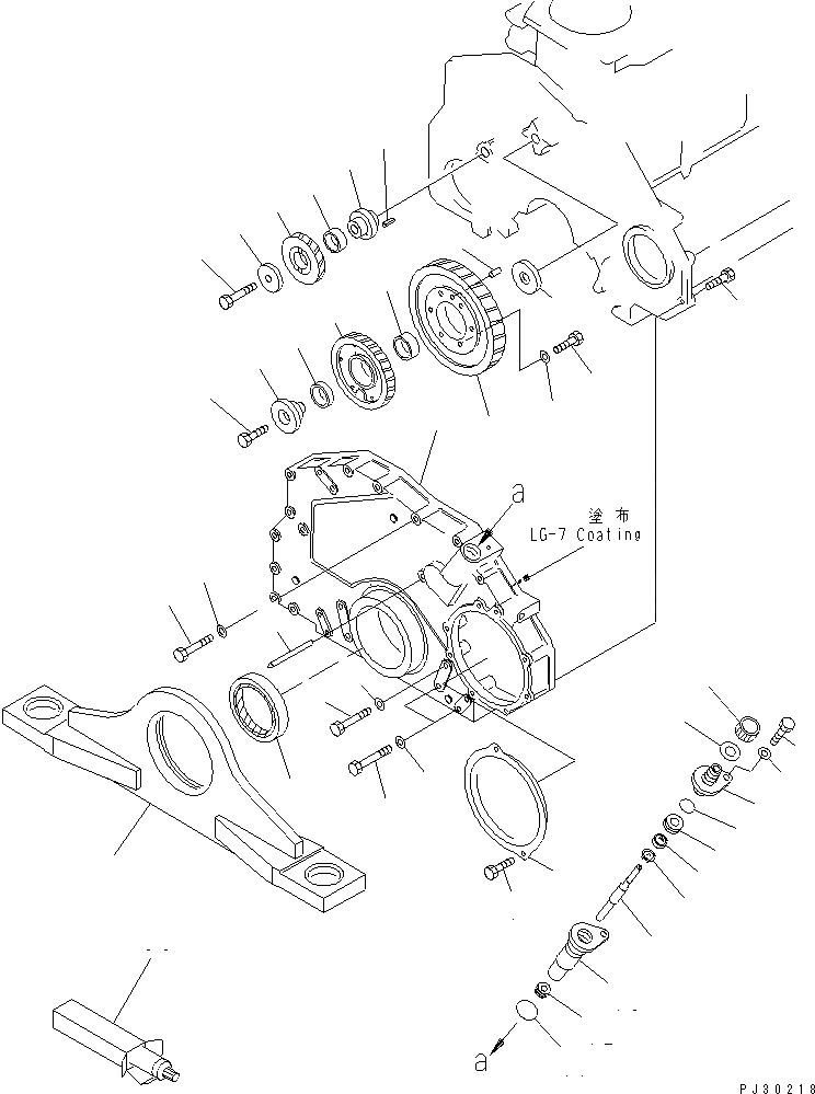 Схема запчастей Komatsu S6D125-1JJ-FA - ПЕРЕДН. COVER(№7-) ДВИГАТЕЛЬ