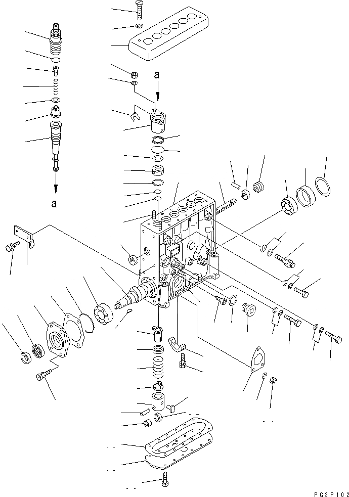 Схема запчастей Komatsu S6D125-1KK-FW - ТОПЛ. НАСОС (НАСОС) (ВНУТР. ЧАСТИ)(№7-) ДВИГАТЕЛЬ