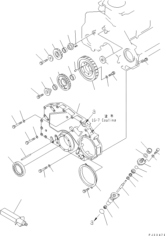 Схема запчастей Komatsu S6D125-1CC-FW - ПЕРЕДН. COVER(№-) ДВИГАТЕЛЬ