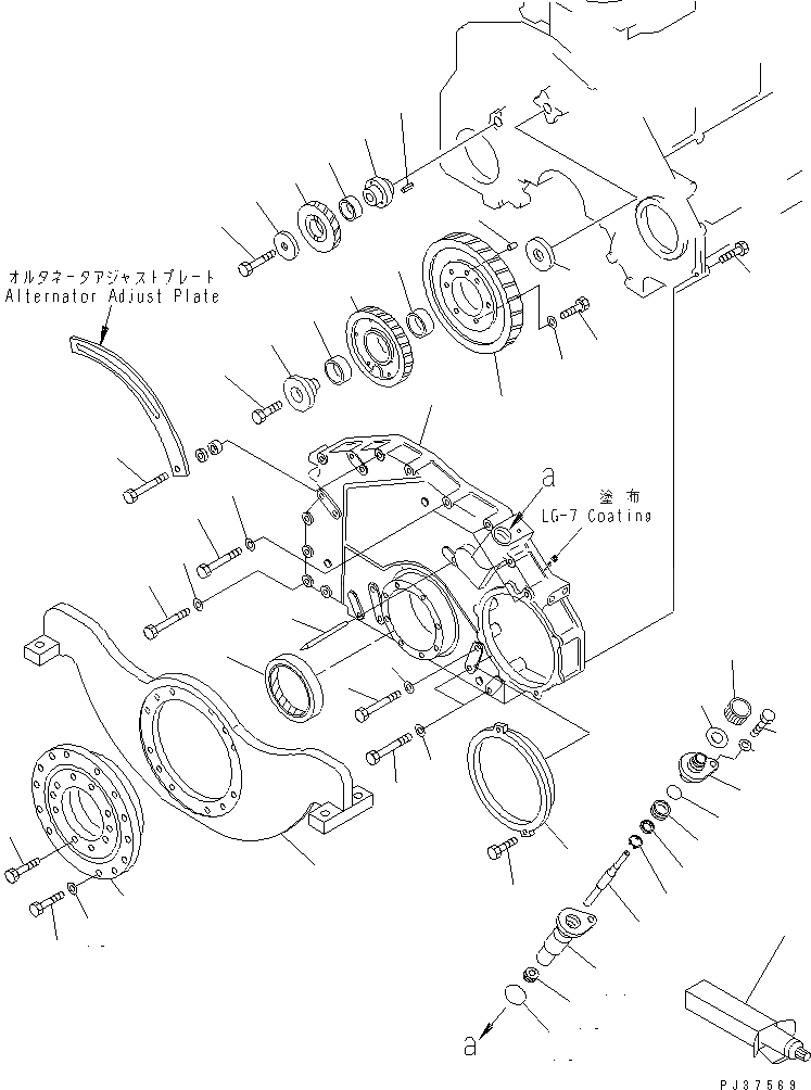 Схема запчастей Komatsu S6D125-1E-FA - ПЕРЕДН. КРЫШКА(ШУМОПОДАВЛ. СПЕЦ-Я ДЛЯ СТРАН ЕС)(№-) ДВИГАТЕЛЬ