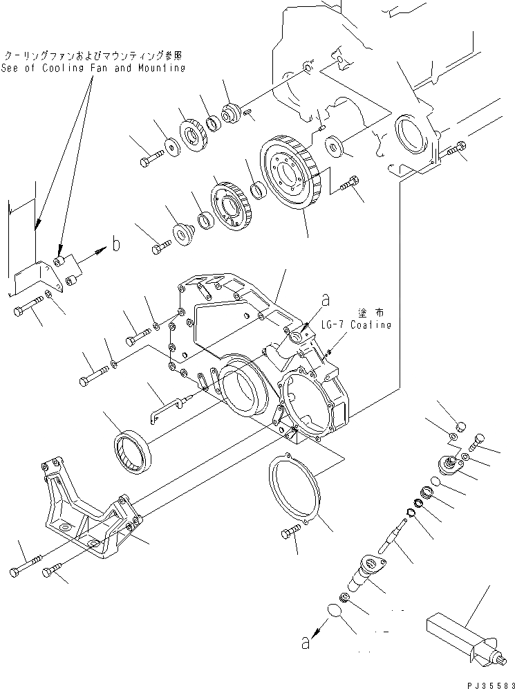 Схема запчастей Komatsu S6D125-1QQ-FA - ПЕРЕДН. COVER(№8-) ДВИГАТЕЛЬ