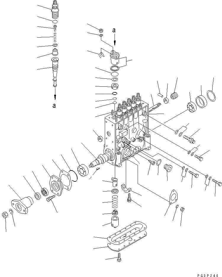 Схема запчастей Komatsu S6D125-1QQ-FA - ТОПЛ. НАСОС (НАСОС) (ВНУТР. ЧАСТИ)(№8-) ДВИГАТЕЛЬ
