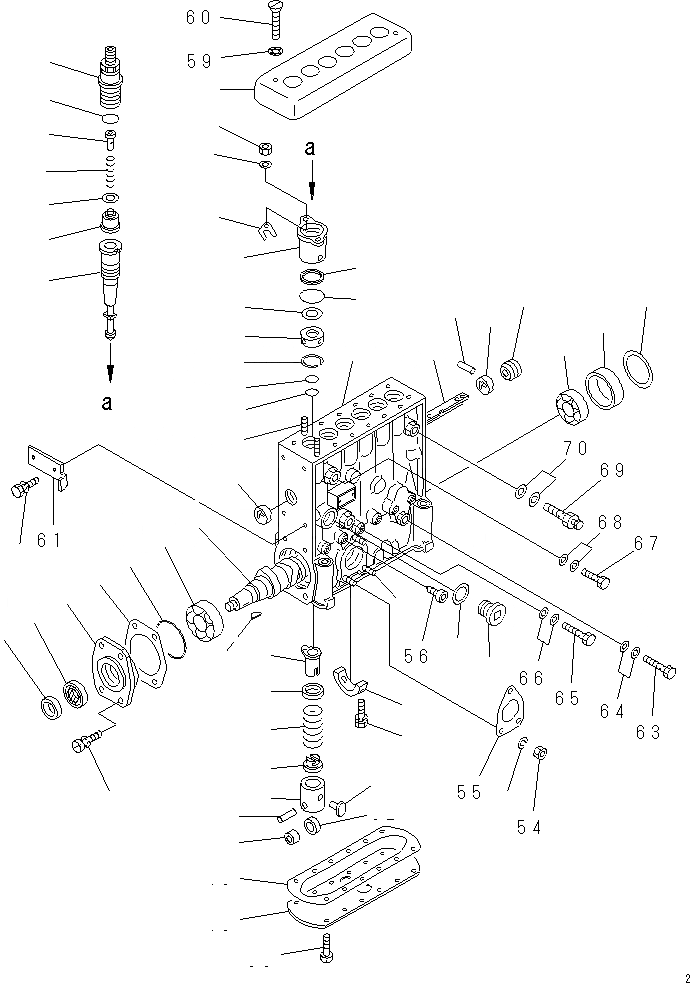 Схема запчастей Komatsu S6D125-1JJ - ТОПЛ. НАСОС (НАСОС) ТОПЛИВН. СИСТЕМА