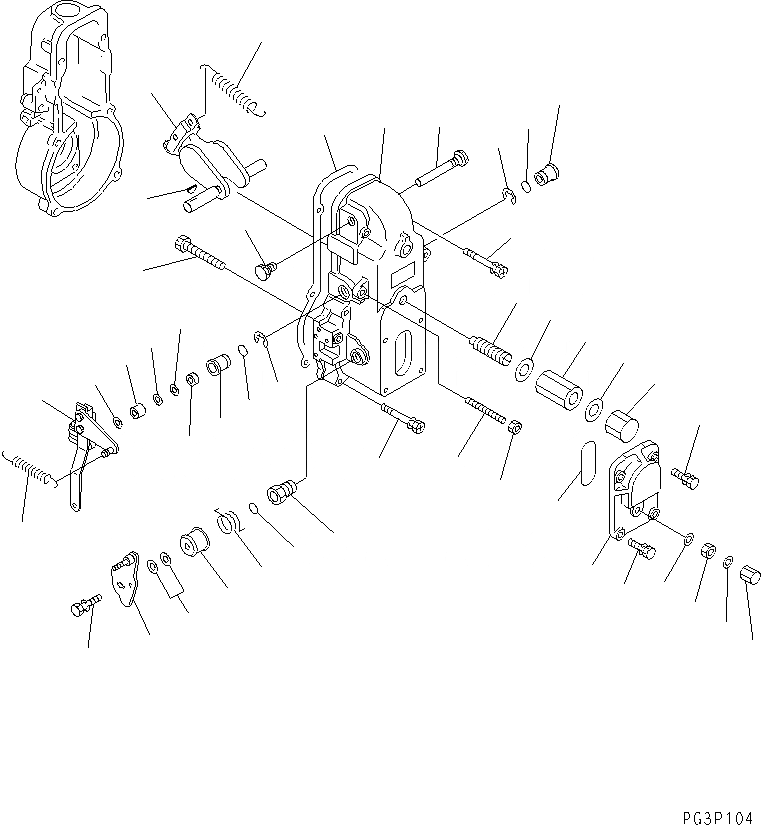 Схема запчастей Komatsu S6D125-1JJ - ТОПЛ. НАСОС (РЕГУЛЯТОР) (/) ТОПЛИВН. СИСТЕМА