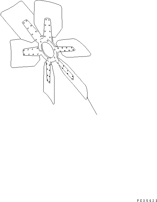 Схема запчастей Komatsu S6D125E-2E - ВЕНТИЛЯТОР ОХЛАЖДЕНИЯ(№8-) ДВИГАТЕЛЬ
