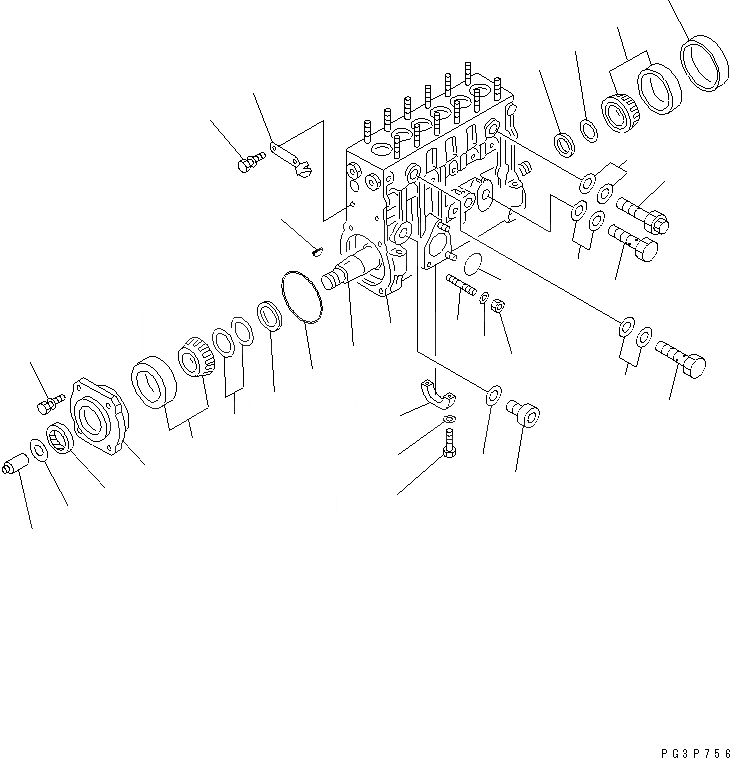 Схема запчастей Komatsu S6D125-1AL - ТОПЛ. НАСОС (НАСОС) (/) (8PS) (ВНУТР. ЧАСТИ) ДВИГАТЕЛЬ