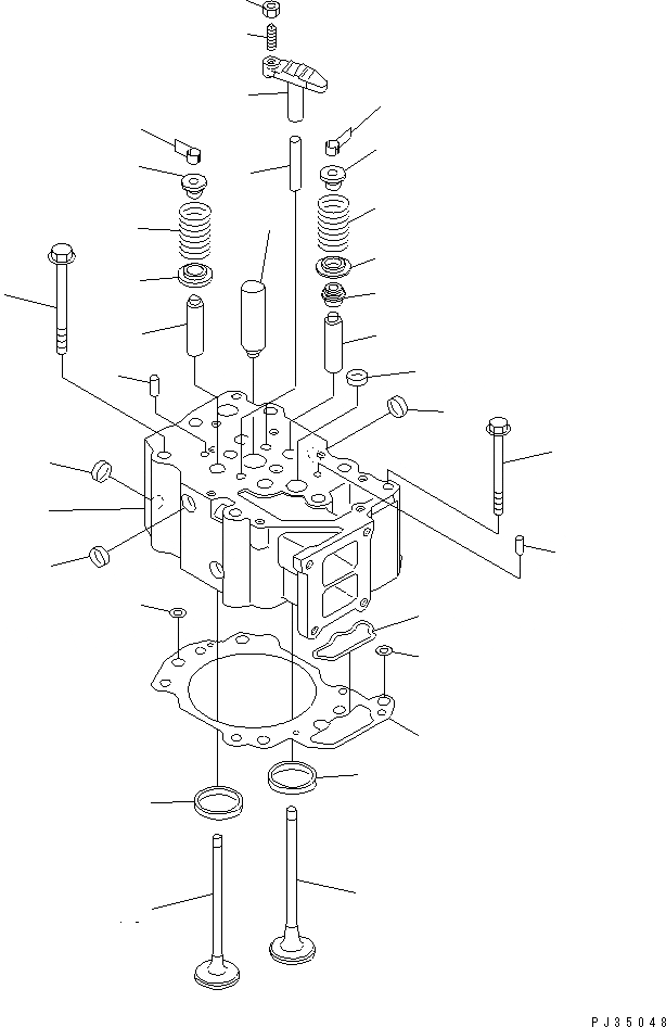 Схема запчастей Komatsu S6D125-1CC - ГОЛОВКА ЦИЛИНДРОВ(№9-) ГОЛОВКА ЦИЛИНДРОВ