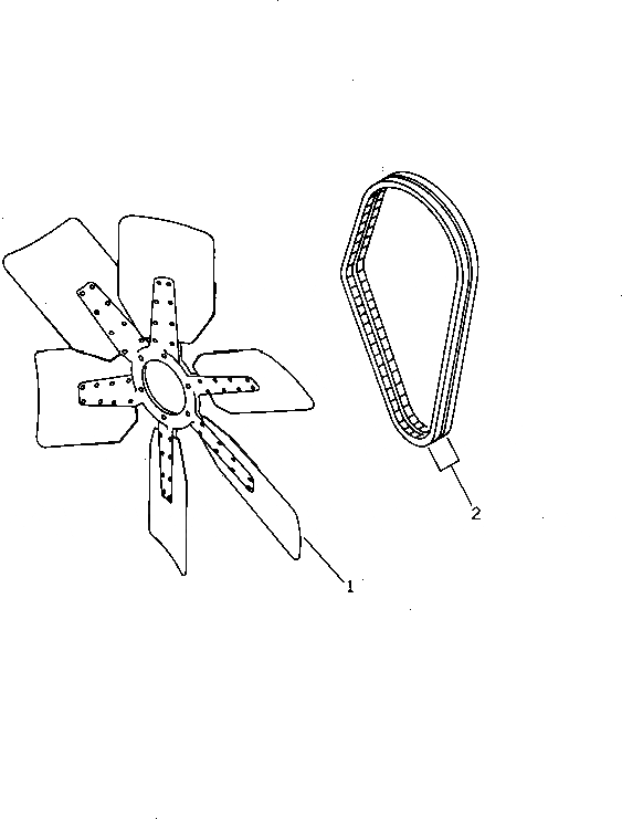 Схема запчастей Komatsu S6D125-1CC-C - ВЕНТИЛЯТОР ОХЛАЖДЕНИЯ И V-РЕМЕНЬ СИСТЕМА ОХЛАЖДЕНИЯ