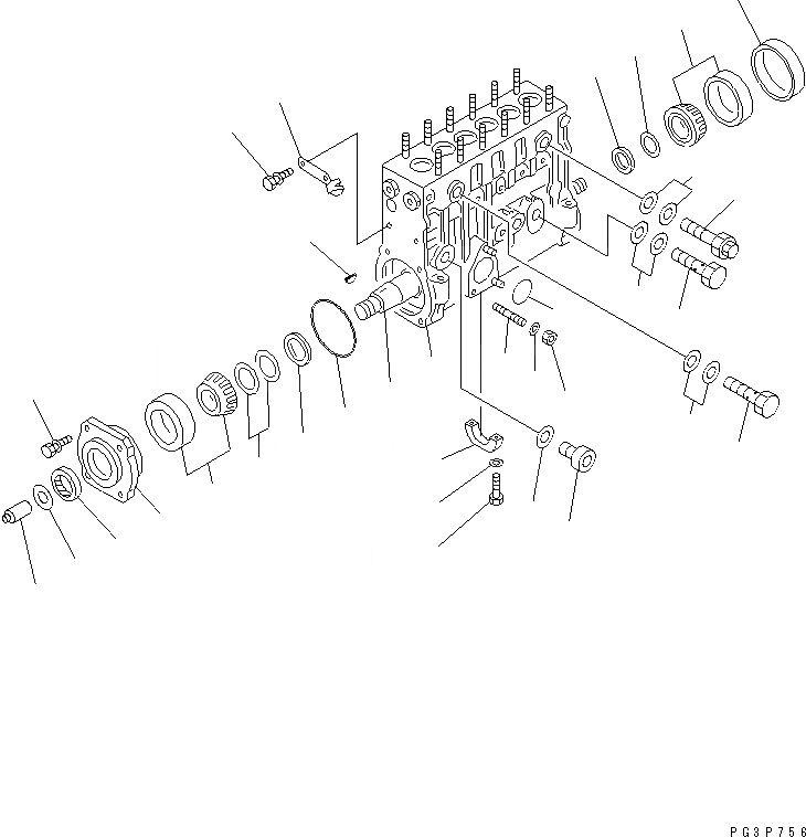Схема запчастей Komatsu S6D125-1AF - ТОПЛ. НАСОС (НАСОС) (/) (ВНУТР. ЧАСТИ)(№97-) ДВИГАТЕЛЬ