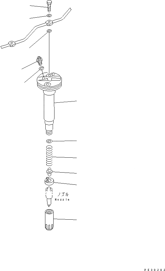 Схема запчастей Komatsu S6D125-1AG-T - ДЕРЖАТЕЛЬ ФОРСУНКИ (ВНУТР. ЧАСТИ) ДВИГАТЕЛЬ