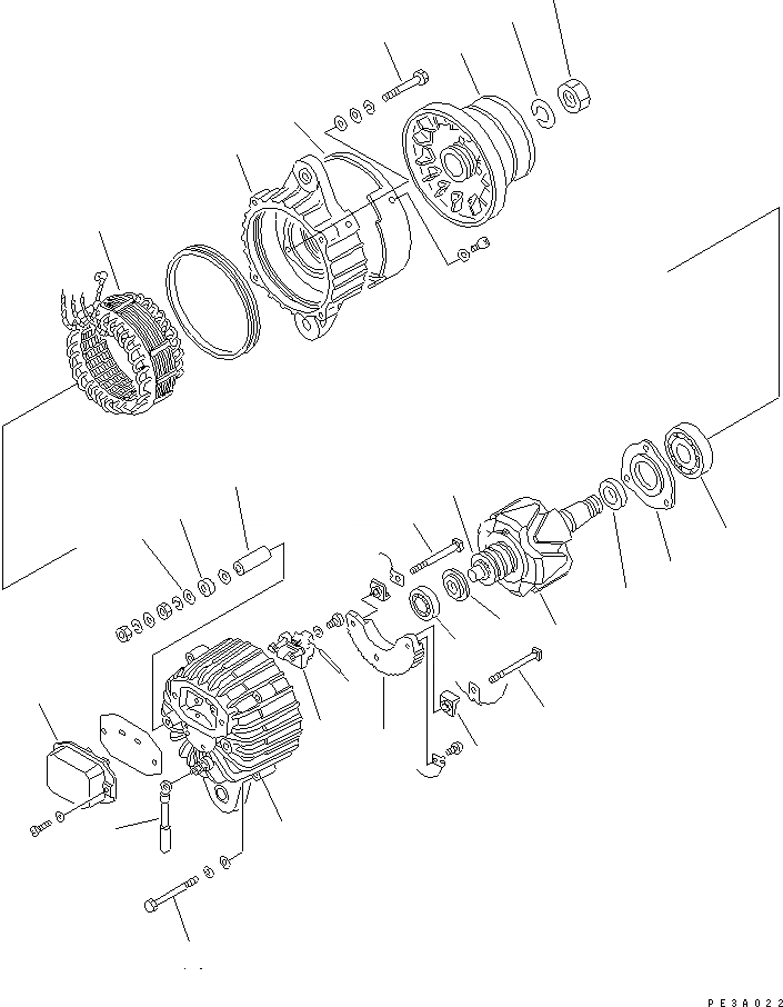 Схема запчастей Komatsu S6D125-1E - ГЕНЕРАТОР (A) ЭЛЕКТРИКА