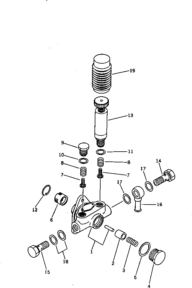 Схема запчастей Komatsu S6D125-1F - ТОПЛ. НАСОС (ПОДКАЧИВАЮЩ. НАСОС) (ВНУТР. ЧАСТИ) ТОПЛИВН. СИСТЕМА