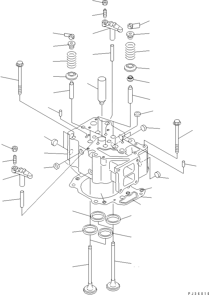 Схема запчастей Komatsu S6D125-1R - ГОЛОВКА ЦИЛИНДРОВ (С ГОРНЫМ ТОРМОЗОМ) ГОЛОВКА ЦИЛИНДРОВ