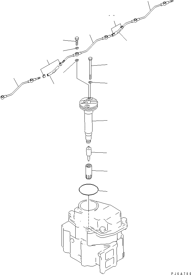 Схема запчастей Komatsu S6D125E-2L - ФОРСУНКА(№87-) ДВИГАТЕЛЬ