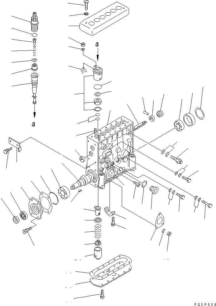 Схема запчастей Komatsu S6D125-1T - ТОПЛ. НАСОС (НАСОС)(№-9) ТОПЛИВН. СИСТЕМА
