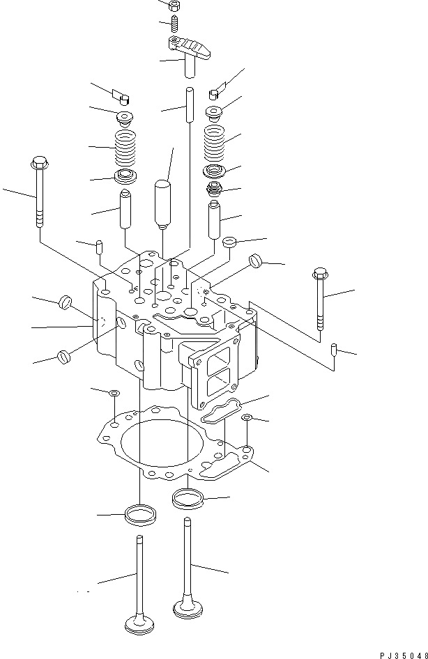 Схема запчастей Komatsu S6D125-1AD - ГОЛОВКА ЦИЛИНДРОВ ГОЛОВКА ЦИЛИНДРОВ