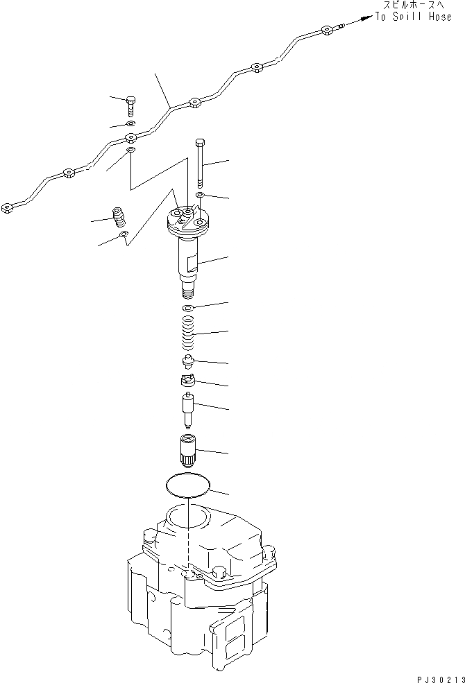 Схема запчастей Komatsu S6D125-1C - ТОПЛИВН. ФОРСУНКА И СЛИВНАЯ ТРУБКА(№99-) ТОПЛИВН. СИСТЕМА