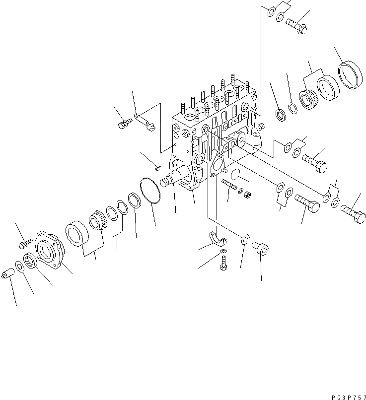 Схема запчастей Komatsu S6D125-1AH - ТОПЛ. НАСОС (НАСОС) (/) (ВНУТР. ЧАСТИ)(№78-) ДВИГАТЕЛЬ