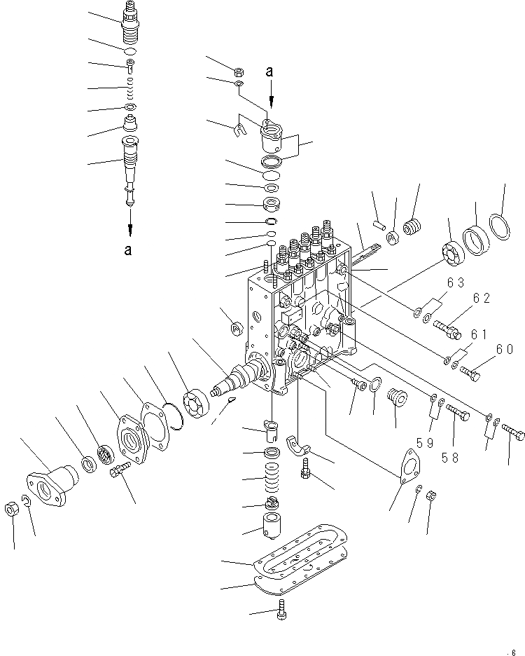 Схема запчастей Komatsu S6D125-1QQ - ТОПЛ. НАСОС (НАСОС) ТОПЛИВН. СИСТЕМА