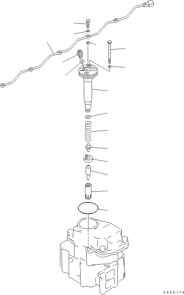 Схема запчастей Komatsu S6D125-1TT - ТОПЛИВН. ФОРСУНКА И СЛИВНАЯ ТРУБКА(№9-) ТОПЛИВН. СИСТЕМА