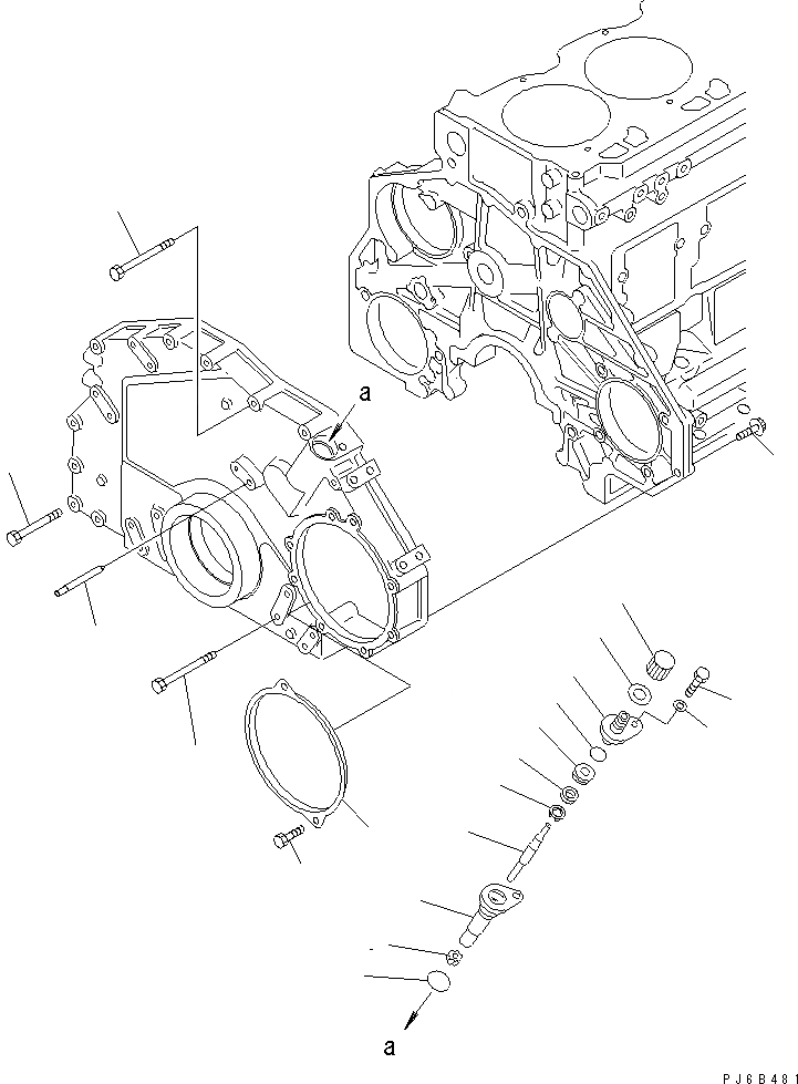 Схема запчастей Komatsu S6D125E-2K-6 - ПЕРЕДН. КРЫШКАКРЕПЛЕНИЕ(№778-) ДВИГАТЕЛЬ