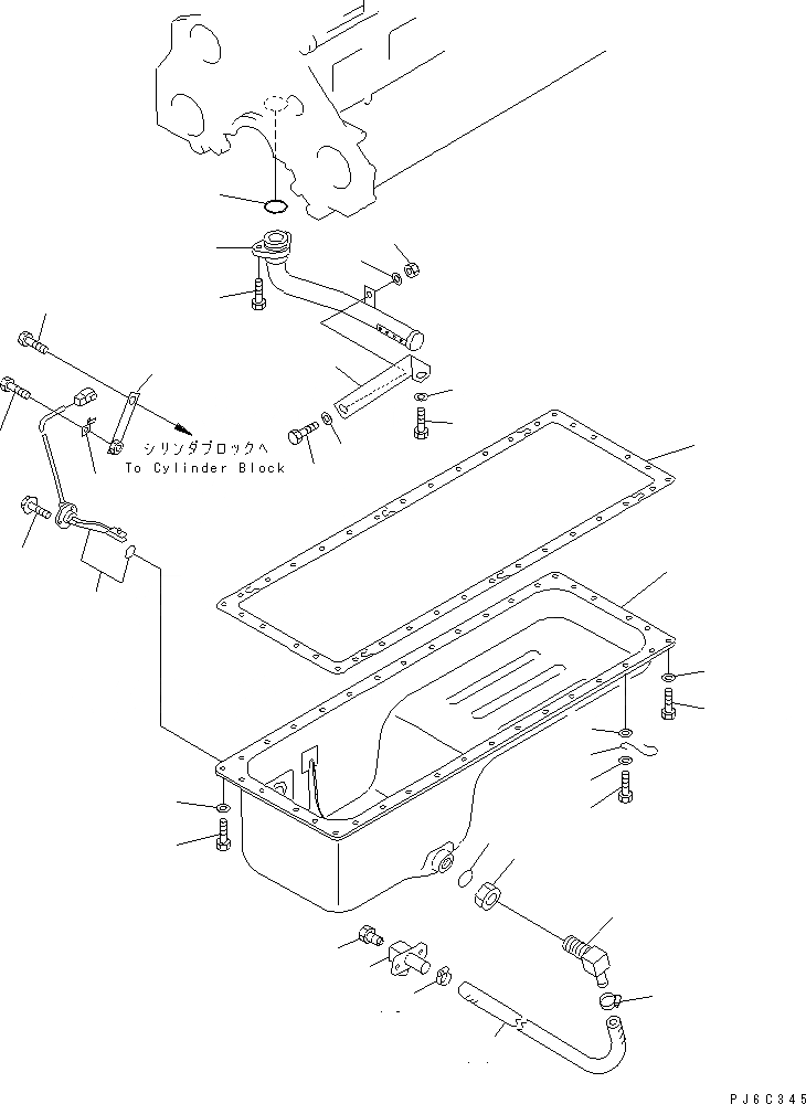 Схема запчастей Komatsu S6D125E-2K-6 - МАСЛЯНЫЙ ПОДДОН И ВСАСЫВАЮЩИЙ ПАТРУБОК(№-) ДВИГАТЕЛЬ