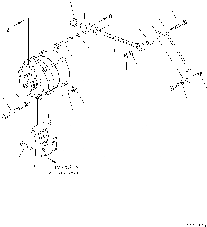 Схема запчастей Komatsu S6D125E-2K-6 - ALTERNATER КРЕПЛЕНИЕ (A)(№8-) ДВИГАТЕЛЬ