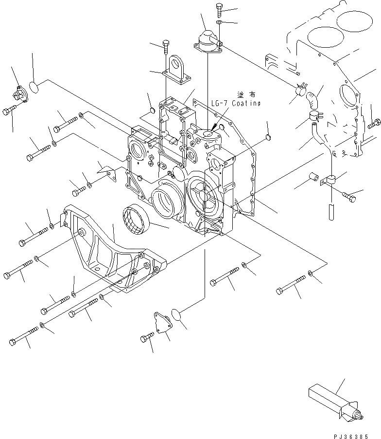 Схема запчастей Komatsu S6D140-1L - ПЕРЕДН. COVER(№7-) БЛОК ЦИЛИНДРОВ