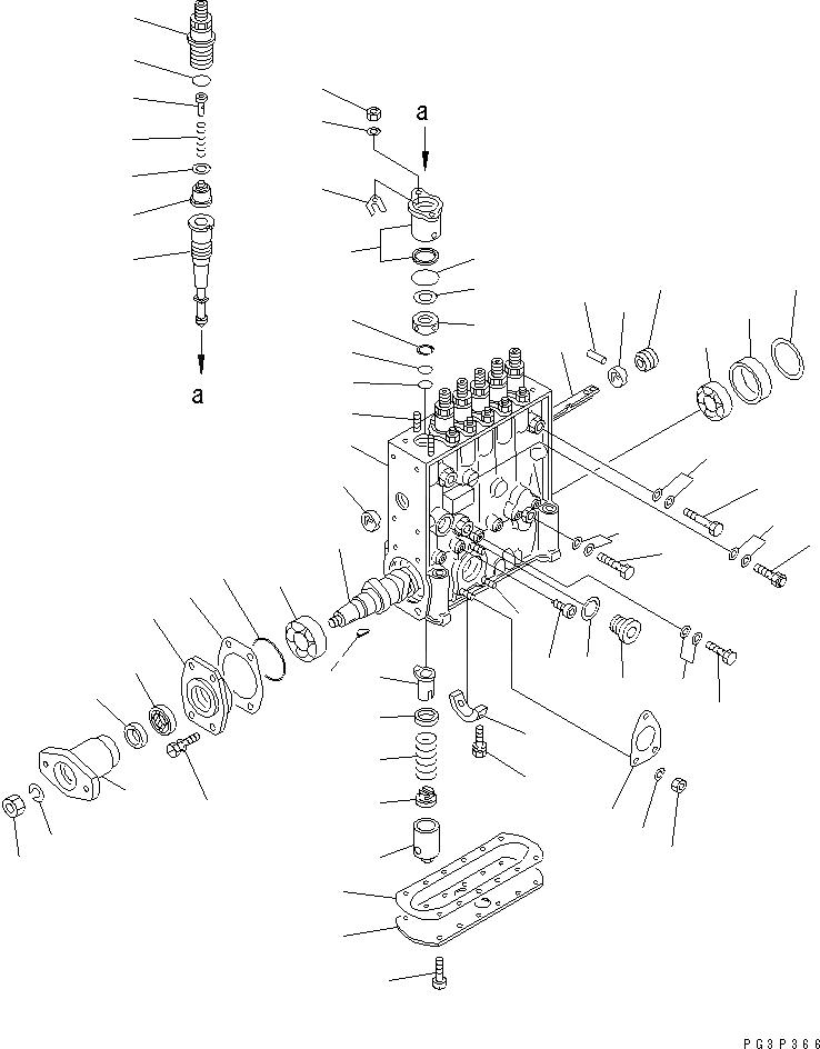 Схема запчастей Komatsu S6D140-1L - ТОПЛ. НАСОС (НАСОС) ТОПЛИВН. СИСТЕМА