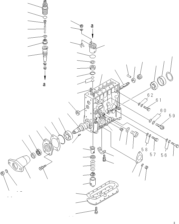 Схема запчастей Komatsu S6D140-1G - ТОПЛ. НАСОС (НАСОС)(№77-) ТОПЛИВН. СИСТЕМА
