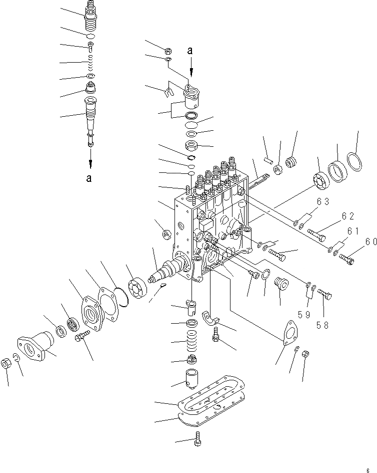 Схема запчастей Komatsu S6D140-1M - - -