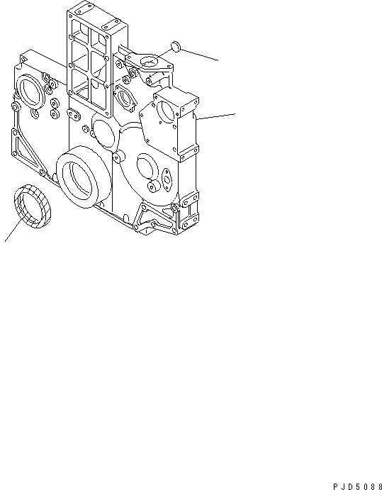 Схема запчастей Komatsu S6D140E-2D-6 - ПЕРЕДН. COVER(№8-) ДВИГАТЕЛЬ