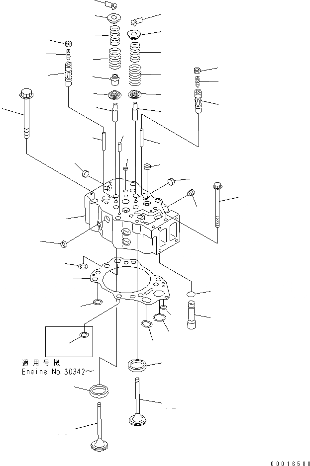 Схема запчастей Komatsu S6D140-1W-F - ГОЛОВКА ЦИЛИНДРОВ(№97-) ДВИГАТЕЛЬ