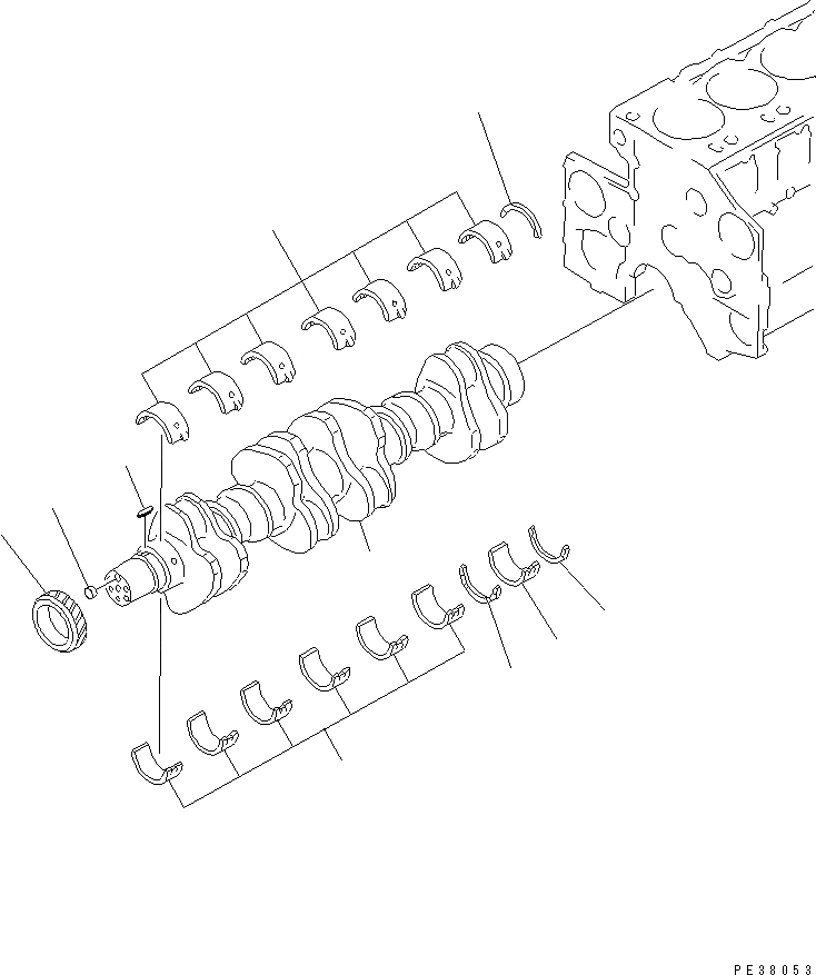 Схема запчастей Komatsu S6D140-1W-F - КОЛЕНВАЛ(№8-) ДВИГАТЕЛЬ