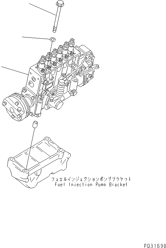 Схема запчастей Komatsu S6D140-1Z-F - КРЕПЛЕНИЕ ТОПЛ. НАСОСА(№7-) ДВИГАТЕЛЬ