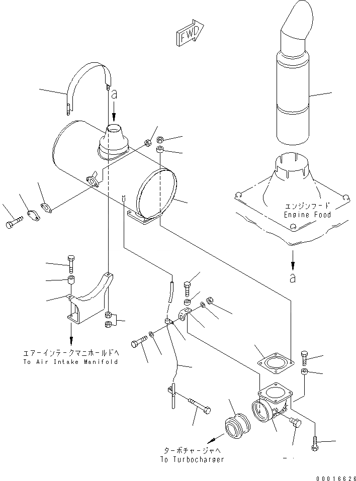 Схема запчастей Komatsu S6D140-1G-F - ГЛУШИТЕЛЬ(№9-89) ДВИГАТЕЛЬ