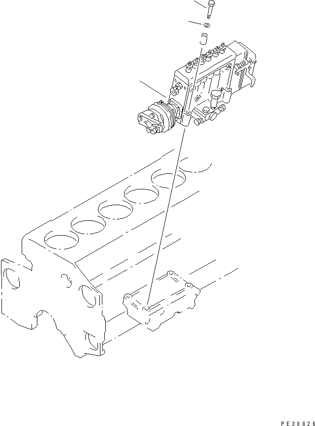 Схема запчастей Komatsu S6D140-1G-F - КРЕПЛЕНИЕ ТОПЛ. НАСОСА (ДЛЯ KEY СТОП ТИП)(№9-) ДВИГАТЕЛЬ