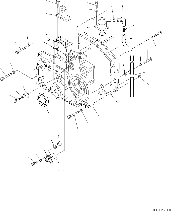 Схема запчастей Komatsu S6D140-1U-F - ПЕРЕДН. COVER(№8-) ДВИГАТЕЛЬ