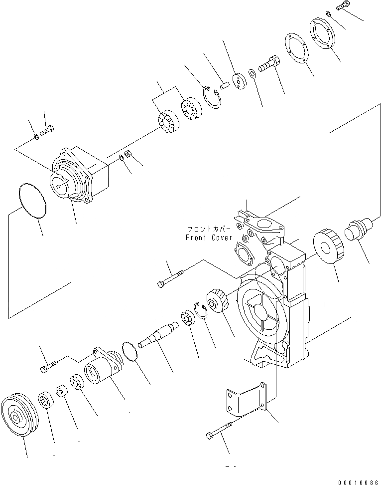 Схема запчастей Komatsu S6D140-1U-F - ПЕРЕДН. МЕХ-М ОТБОРА МОЩНОСТИ (С МЕХ-М ОТБОРА МОЩНОСТИ)(№9-) ДВИГАТЕЛЬ