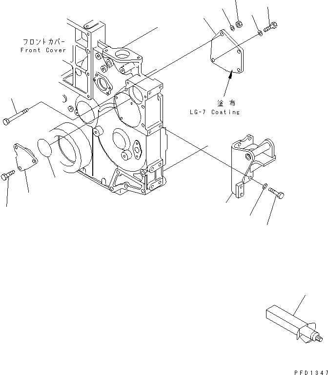 Схема запчастей Komatsu S6D140E-2D-6 - ПЕРЕДН. МЕХ-М ОТБОРА МОЩНОСТИ (БЕЗ ПЕРЕДН. МЕХ-М ОТБОРА МОЩНОСТИ)(№7-) ДВИГАТЕЛЬ