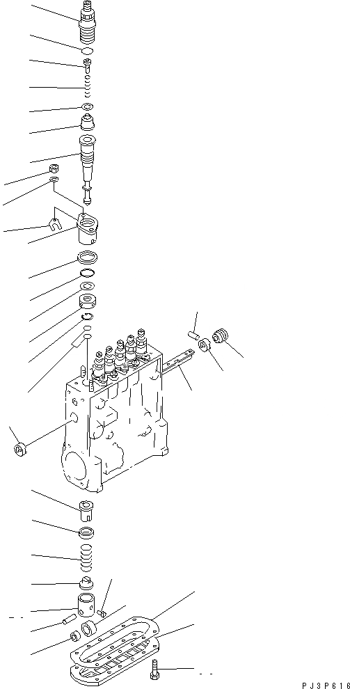 Схема запчастей Komatsu S6D140E-2C-6 - ТОПЛ. НАСОС (НАСОС) (/) (ВНУТР. ЧАСТИ)(№-) ДВИГАТЕЛЬ