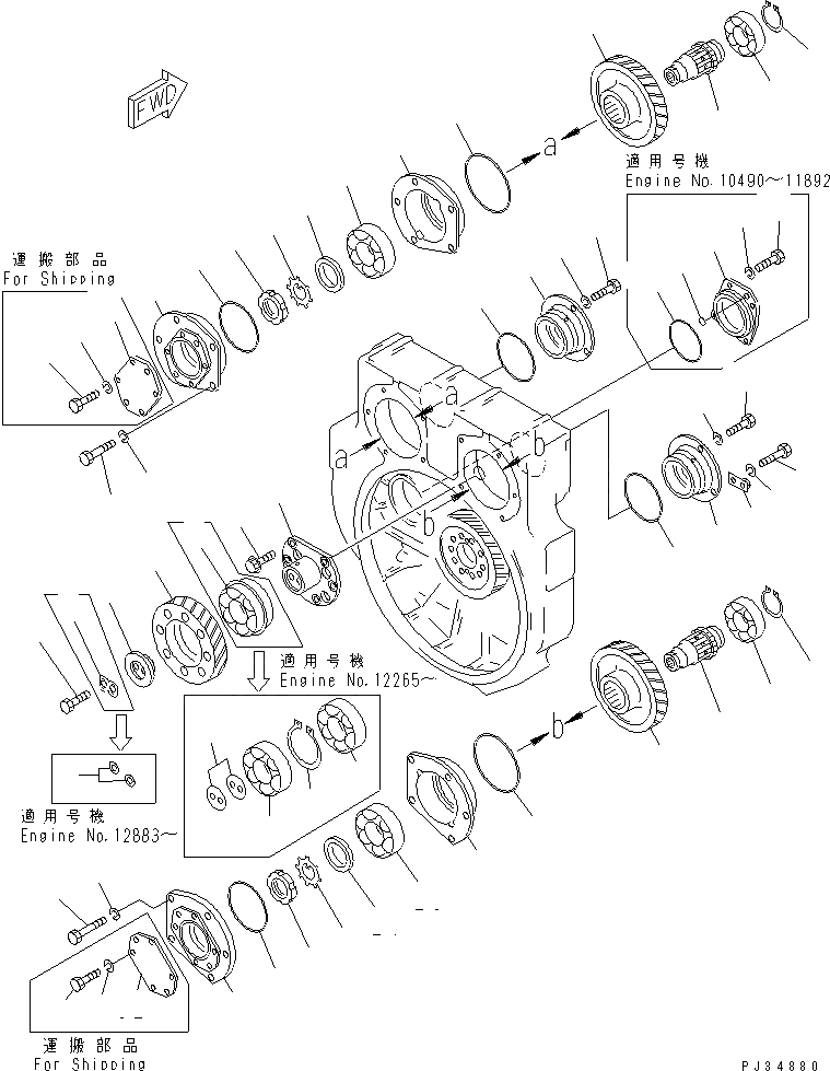 Схема запчастей Komatsu S6D170-1D - МЕХ-М ОТБОРА МОЩНОСТИ БЛОК ЦИЛИНДРОВ