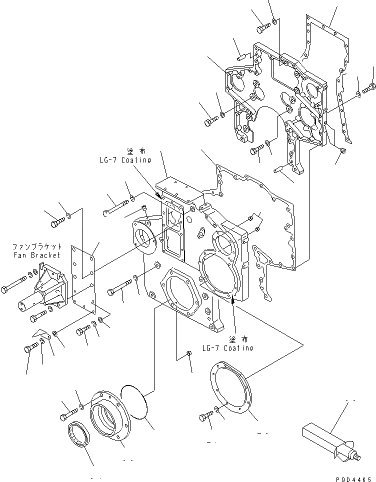 Схема запчастей Komatsu S6D170-1D-A - ПЕРЕДН. COVER(№7-78) ДВИГАТЕЛЬ