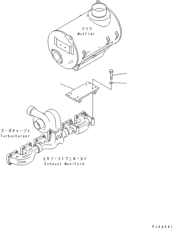 Схема запчастей Komatsu S6D170E-2A-6 - КРЕПЛЕНИЕ ГЛУШИТЕЛЯ(№8-) ДВИГАТЕЛЬ