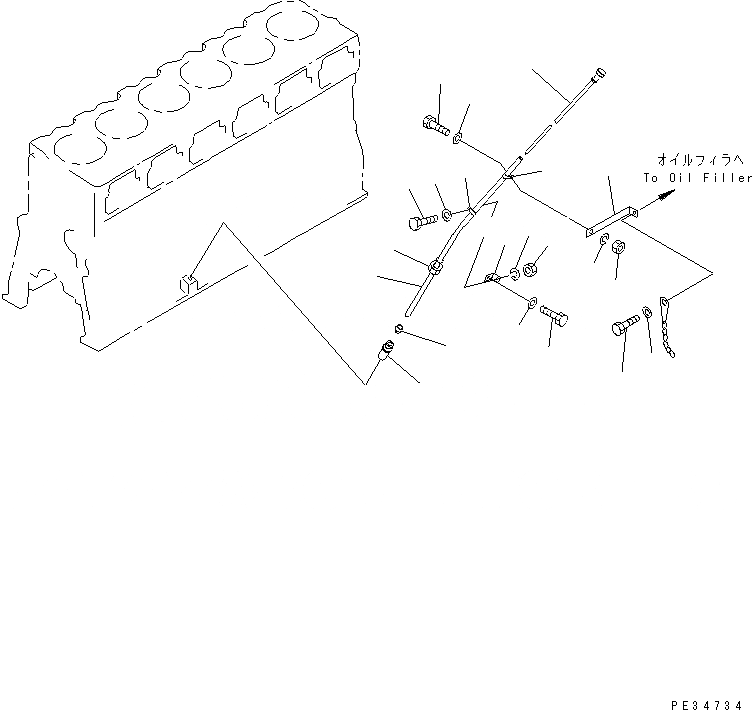 Схема запчастей Komatsu S6D170E-2A-6 - МАСЛ. ЩУП(№7-) ДВИГАТЕЛЬ