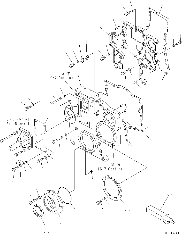 Схема запчастей Komatsu S6D170-1G-A - ПЕРЕДН. COVER(№78-) ДВИГАТЕЛЬ