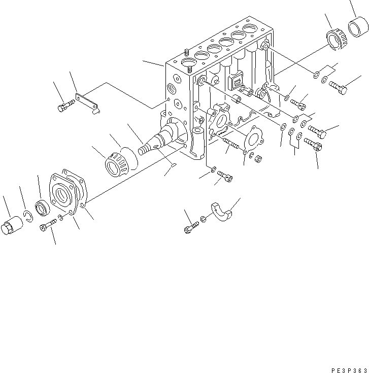 Схема запчастей Komatsu S6D170-1G-A - ТОПЛ. НАСОС (НАСОС) (/) (ВНУТР. ЧАСТИ)(№77-) ДВИГАТЕЛЬ