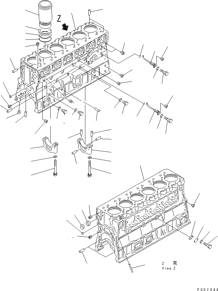 Схема запчастей Komatsu S6D170E-2A-6D - БЛОК ЦИЛИНДРОВ(№7-99) ДВИГАТЕЛЬ