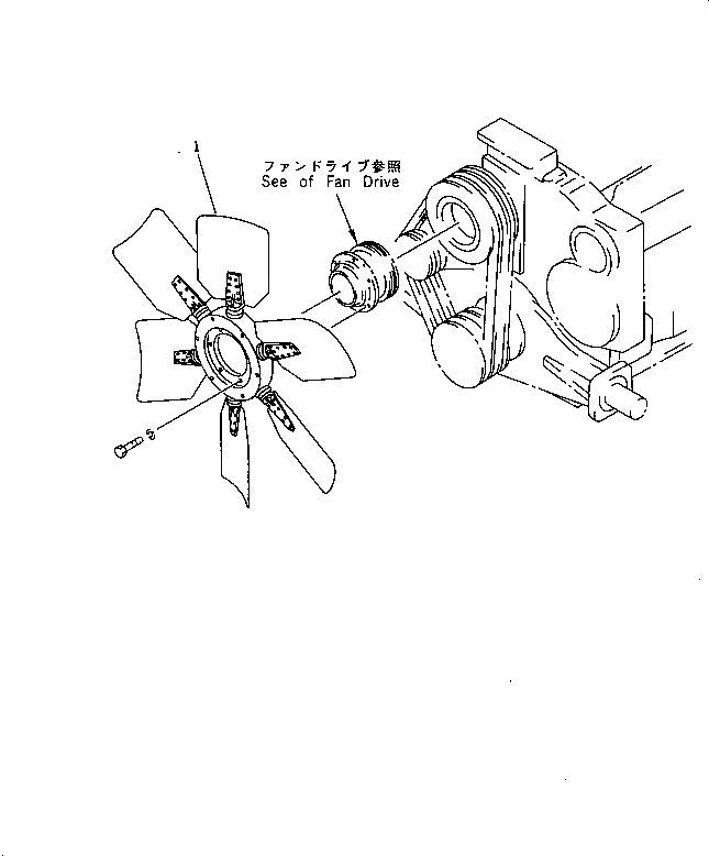 Схема запчастей Komatsu S6D170-1L-6W - ВЕНТИЛЯТОР ОХЛАЖДЕНИЯ (РЕВЕРСИВНЫЙ ВЕНТИЛЯТОР)(№7-) ДВИГАТЕЛЬ